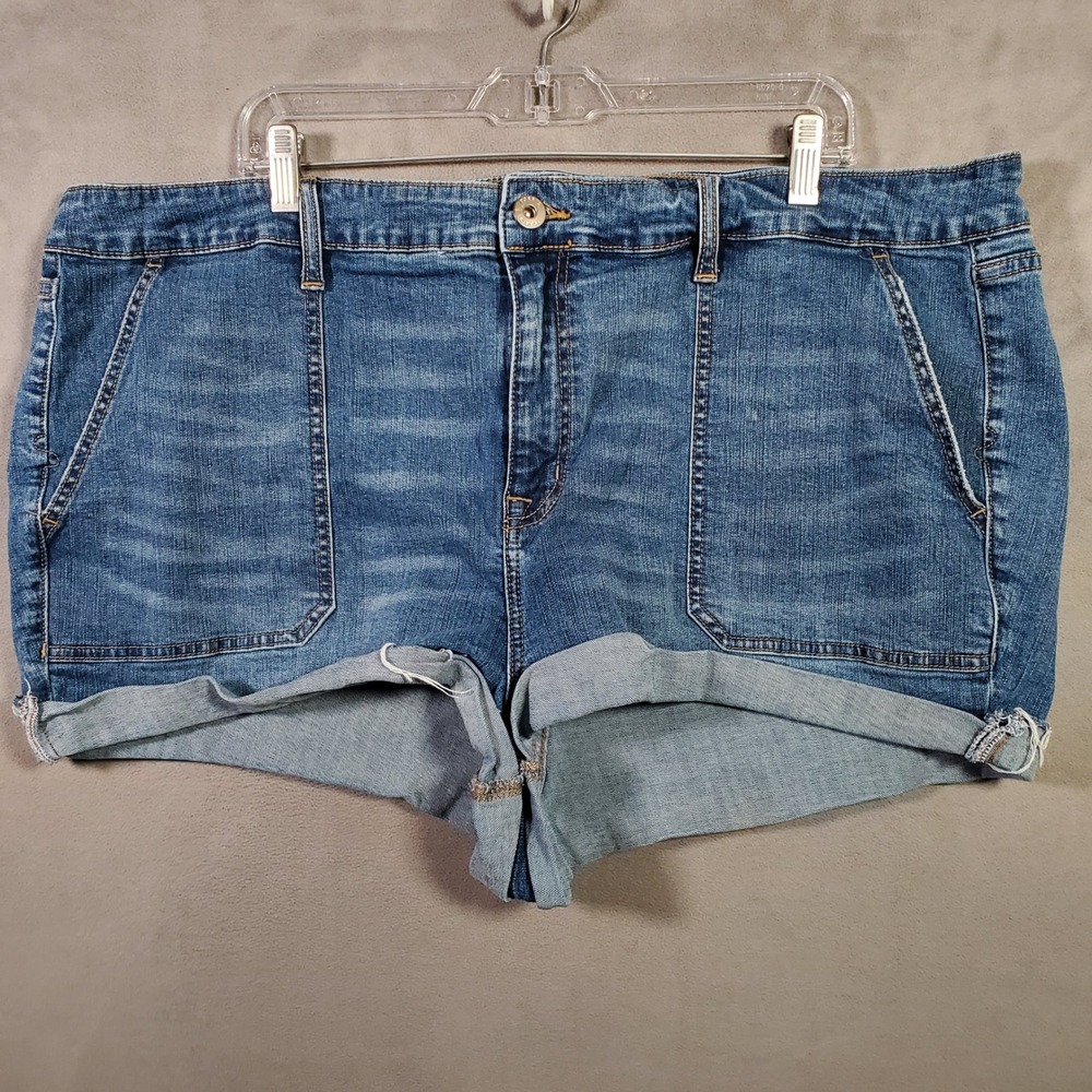 Torrid Denim Shorts Women 24 Blue Cuffed Distressted Casual Summer Boho Coastal